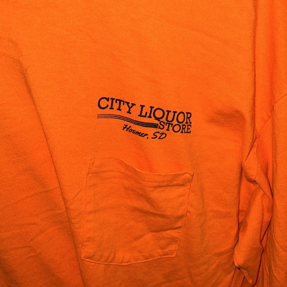 Mens long sleeve hunting/work orange shirt city liquor Hosmer South Dakota - Picture 2 of 4